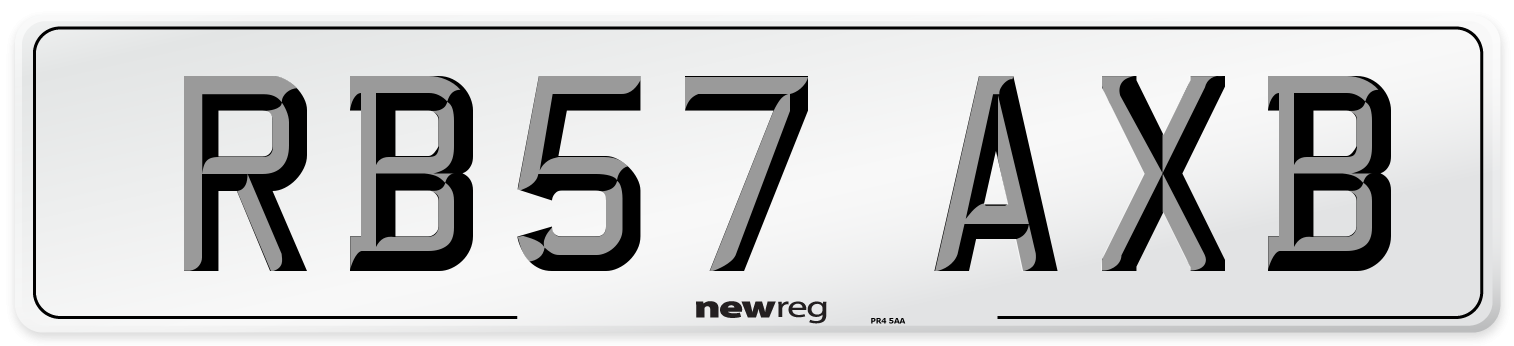 RB57 AXB Number Plate from New Reg
